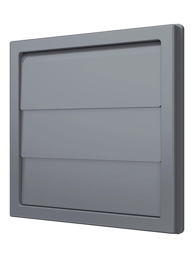 Выход стенной КФ фланец D125 жалюзи 150x150 ASA серый ERA