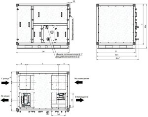 Приточно-вытяжная установка с роторным рекуператором RWN-RR-600(50m)-ЕС-НЕ1,9-Vertical(N)
